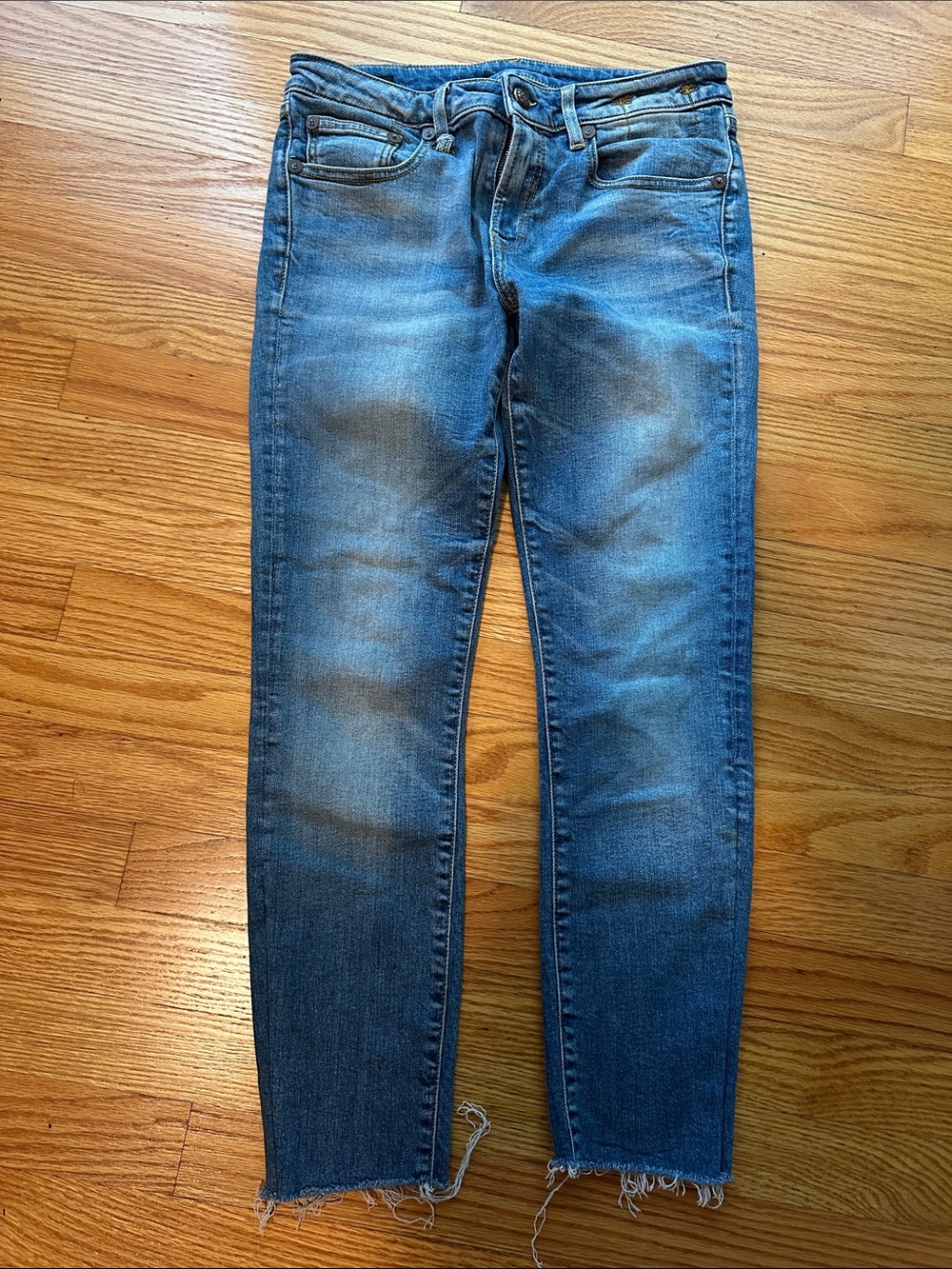 R13 Women's Distressed Blue Skinny Jeans